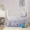 La Premura Dinosaur Baby Nursery Crib Bedding Set - Dinosaur 3 Piece Standard Size Crib Set, Grey/Blue - Unisex Nursey Bedding and Neutral Decor