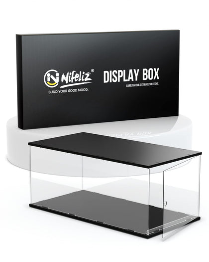 Nifeliz Acrylic Display Box for Scale 1:8 Big Model Cars, Building Toy Car Organizer and Storage, Gifts for Large Car Model Colle ctors (25.2Lx13WX10.4H in)
