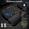 MFTEK One Hand Gaming Keyboard and Mouse Combo, RGB Rainbow Backlit One-Handed Mechanical Feeling Keyboard with Wrist Rest Support, USB Wired Keyboard Mouse and Mouse Pad Set for PC PS4 Gamer