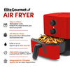 Elite Gourmet EAF-3218R Personal 1.1 Quart Compact Space Saving Electric Hot Air Fryer Oil-Less Healthy Cooker, Timer & Temperature Controls, Red.