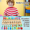 CozyBomb Wooden Number Puzzle Sorting Montessori Toys for 1 Year Old Toddlers - Shape Sorter Counting Game for age 3 4 5 year olds - Preschool Education Math Stacking Block Learning Wood Chunky Jigsaw