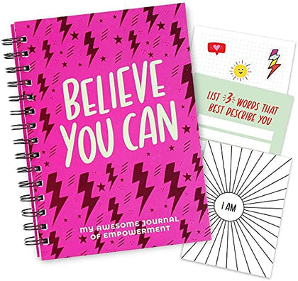 Empowerment Journal For Teenagers - 100 Page Journal For Kids With Affirmation Prompts, Dot Grid Pages, Stickers & Activity Fold-out Poster. Encourage Growth Mindset ! Gifts For 10, 11, 12 Years Old