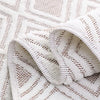Pidada Hand Towels Set of 2 Diamond Pattern 100% Cotton Absorbent Soft Decorative Towel for Bathroom 13.4 x 29.5 Inch (Beige Brown)
