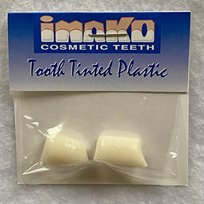 Imako Cosmetic Teeth Extras - Tooth Tinted Plastic - Temporary Tooth - Natural Color - Made in USA!