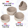MINTWOOD Design Set of 3 Cotton Rope Nesting Bowls, Small Catch All Basket, Cute Closet Baskets and Bins for Shelves, Mini Table Basket Organizer for Small Accessories, Light Brown
