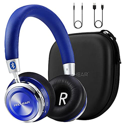 PROHEAR 010 Kids Bluetooth Active Noise Cancelling Headphones with Safe 85dB Volume Limit for Autism, School, Distance Learning, Car and Airplane Trips - Blue