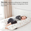TILLYOU Pregnancy Pillow Cover - Cooling Maternity Pillow Cover for U-Shaped Full Body Maternity Pillow, Soft and Breathable for Expectant Mothers, Floral