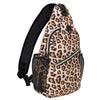 MOSISO 13 inch Sling Backpack, Multipurpose Hiking Daypack Outdoor Rope Crossbody Chest One Shoulder Bag, Leopard Print