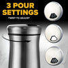 The Original Salt and Pepper Shakers set - Spice Dispenser with Adjustable Pour Holes - Stainless Steel & Glass 1 Bottle