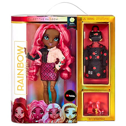 Rainbow High Series 3 Daria Roselyn Fashion Doll - Rose (Pinkish Red) with 2 Designer Outfits to Mix & Match with Accessories, Gift for Kids and Collectors, Toys for Kids Ages 6 7 8+ to 12 Years Old