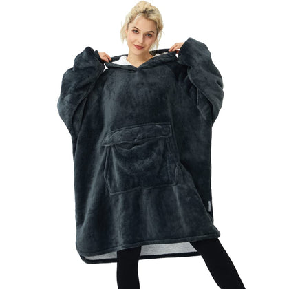 Krifey Wearable Blanket Hoodie, Oversized Sherpa Hooded as Birthday Gifts for Mom Women Girlfriend Men, Cozy Sweatshirt with Giant Pocket
