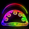 Aywewii LED Tambourine, Light Up Toys Handheld Musical Flashing Tamborine Autism Toys Party Supplies for Christmas Birthday Anniversaries Gifts Stocking Stuffers for Kids Adults Teens
