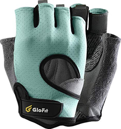 LIFECT Freedom Workout Gloves, Knuckle Weight Lifting Shorty Fingerless Gloves with Curved Open Back, for Powerlifting, Gym, Women and Men (Aqua, X-Small)