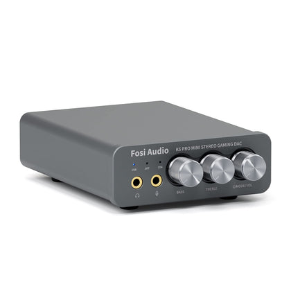 Fosi Audio K5 Pro Gaming DAC Headphone Amplifier Mini Hi-Fi Stereo Digital-to-Analog Audio Converter USB Type C/Optical/Coaxial to RCA/3.5MM AUX for PS5/PC/MAC/Computer