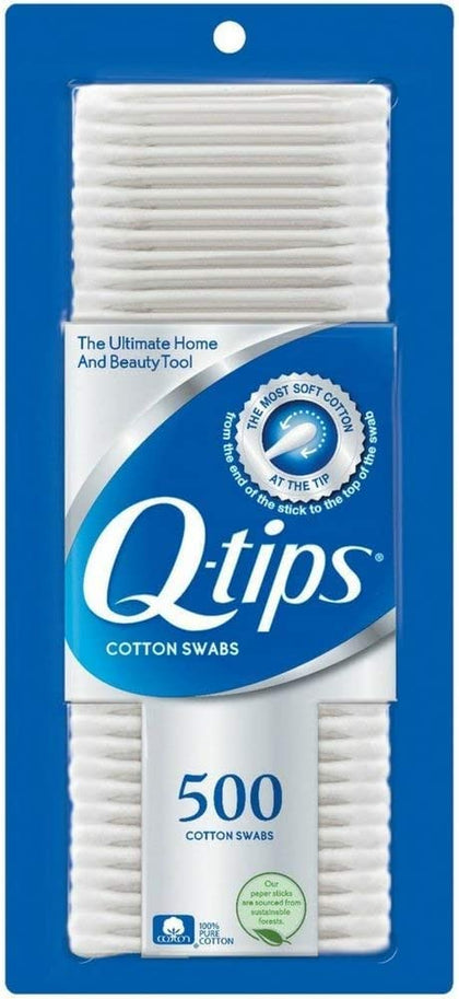 Q-tips Cotton Swabs 500 ea (Pack of 2)