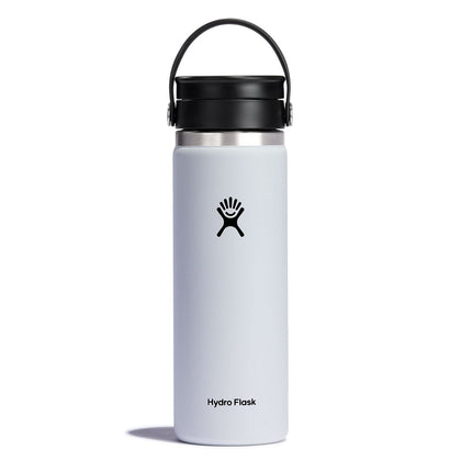 Hydro Flask Wide Mouth Bottle with Flex Sip Lid - Insulated Water Bottle Travel Cup Coffee Mug White 20 oz