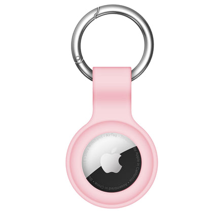Linsaner Compatible with AirTag Case Keychain Air Tag Holder Silicone AirTags Key Ring Cases Tags Chain Apple AirTag GPS Item Finders Accessories?Pink