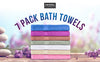 CrystalTowels 7-Pack Bath Towels - Extra-Absorbent - 100% Cotton - 27