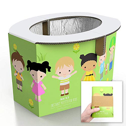 Zensuno Emergency Foldable Portable Disposable Hygienic Instant Potty for Kids Toddlers Small Children and Babies, Great for Road Trip, Camping, Traveling, Hiking and Car Essential (3 Pack, Age 1-3)