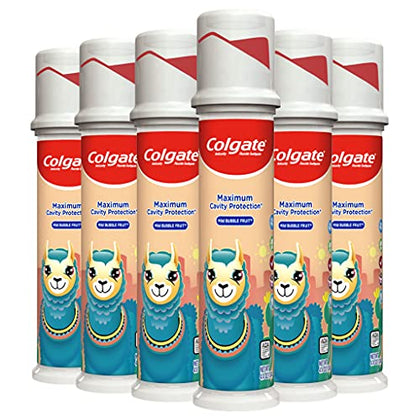 Colgate Kids Toothpaste with Anticavity Fluoride, Llama, ADA-Accepted Fluoride Toothpaste, 4.4 Ounce Pump, Pack of 6