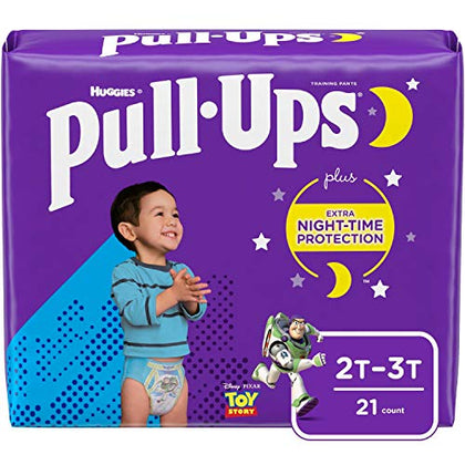 Pull-Ups Boys' Nighttime Potty Training Pants Training Underwear, 2T-3T, 21 Ct