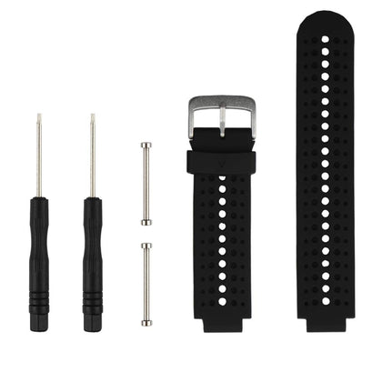 Replacement for Garmin Forerunner 235 / Garmin Approach S20 S5 S6 Watch Band Accessory, Adjustable Silicone Solid&Pattern Strap Wristband for Forerunner 220/230/620/630/735XT/235Lite Black/Black