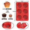 SILIVO Silicone Jumbo Muffin Pans Nonstick 6 Cup(2 Pack) - 3.5 inch Large Cupcake Pan - Silicone Baking Molds for Homemade Muffins and Cupcakes - 6 Cup Muffin Tin