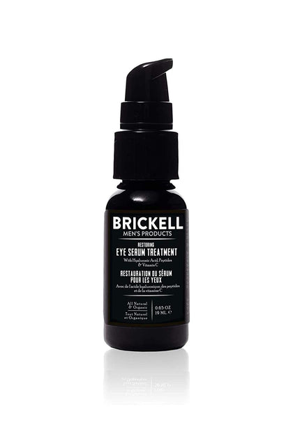 Brickell Men's Dark Circle Under Eye Treatment Serum For Men, Natural and Organic Eye Gel to Firm Men's Wrinkles, Reduce Dark Bags Under Eyes, and Promote Youthful Skin, 0.65 Ounce, Unscented