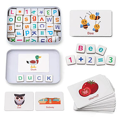 Coogam Magnetic Letters Numbers Alphabet Fridge Magnets ABC 123 Educational Toy Set Preschool Learning Spelling Counting Uppercase Lowercase Math for 3 4 5 Years Kid Toddler