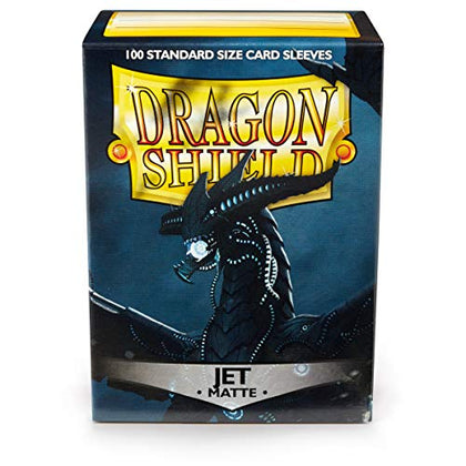Dragon Shield Standard Size Sleeves - Matte Jet 100CT - Card Sleeves are Smooth & Tough - Compatible with Pokemon, Yugioh, & Magic The Gathering Card Sleeves - MTG, TCG, OCG