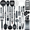 Smirly Silicone Kitchen Utensils Set with Holder: Silicone Cooking Utensils Set for Nonstick Cookware, Kitchen Tools Set, Silicone Utensils for Cooking Set (40 Piece Set)