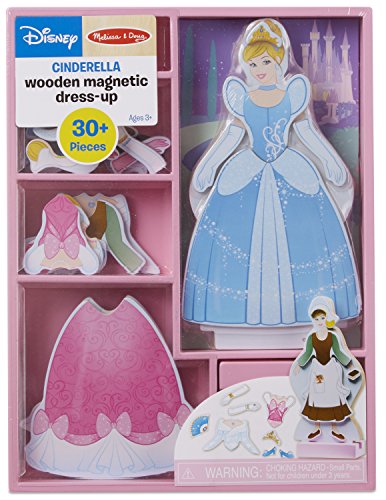 Melissa & Doug Disney Cinderella Magnetic Dress-Up Wooden Pretend Play Set (30+ pcs) - Toys, Princess Dress Up Doll For Preschoolers And Kids Ages 3+
