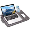 LAPGEAR Elevation Lap Desk with Device Ledge, Phone Holder, and Booster Cushion - Gray Woodgrain - Fits up to 15.6 Inch Laptops - Style No. 87965