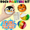JOYEZA Deluxe Rock Painting Kit, Arts and Crafts for Girls Boys Age 6+, 12 Rocks Tween Gift Art Set, Waterproof Paints, Craft Kits Art Supplies, Kids Crafts Ages 4-8, Kids Activities 4 5 6 7 8 9 10