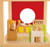 Hape Wooden Doll House Furniture Dining Room Set,Green