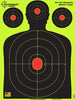 Splatterburst Targets - 18 x 24 inch - Silhouette Splatter Target - Easily See Your Shots Burst Bright Fluorescent Yellow Upon Impact - Made in USA (25 Pack)