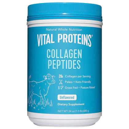 Vital Proteins Collagen Peptides - Pasture Raised, Grass Fed, Paleo Friendly, Gluten Free, Single Ingredient,Liquid,48 units