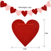 Valentines Day Decoration-3.9 Inches Valentine's Day Decor Heart Banner Pink&Red Pack of 80 NO DIY Valentine's Day Heart Felt Garland for Valentines Day Anniversary Wedding Party Supplies Decorations