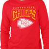 Junk Food Clothing x NFL - Kansas City Chiefs - Bold Logo - Unisex Adult Long Sleeve T-Shirt for Men and Women - Size Large