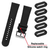 cobee Watch Strap Loop, Silicone Watch Strap Rings, 10pcs Black Replacement Watch Band Loops, Watch Band Keeper Retainer Fastener Rings Parts, Watch Band Holder for Smart Sport Watch(18mm, Black)