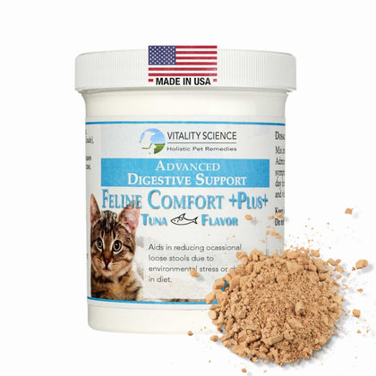 Vitality Science - Feline Comfort Plus, Extra Drying Digestive Aid, GI Support Helps with Vomiting and Diarrhea, 100% Additive Free (Seafood, Small)