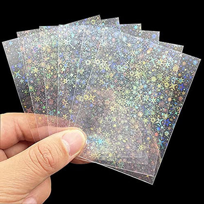 Black Lotus 100pcsLot Little Star Laser Flashing Card Sleeves Trading Cards Shield Magic Card Protector Holographic Foil Protective Cover 60x87mm