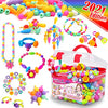 FUNZBO 500+ Snap Pop Beads for Kids Jewelry Making - Kids Crafts for Kids Ages 4-8, 6-8, Arts and Crafts Supplies, Kids Toys for Girls 3 4 5 6 7 8 9 Year Old Girl Birthday Gifts Ideas