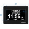 TROCOTN 7 Inches Digital Clock Calendar Clock Large Display Alarm Clock Wall Clock (Black)