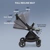 Reversible Baby Stroller, ELITTLE EMU Full-Size Toddler Stroller, Full Recline Cockpit Compact Stroller, 0-36 Months Newborn Infant Stroller, All-Terrain Stroller for City, Outdoor, Travel (Gray)