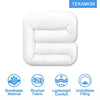 TEKAMON All Season Queen Comforter Winter Warm Summer Soft Quilted Down Alternative Duvet Insert Corner Tabs, Machine Washable Fluffy Reversible Collection for Hotel, Snow White