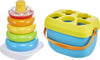 Fisher-Price Infant Gift Set with Babys First Blocks (10 Shapes) and Rock-a-Stack Ring Stacking Toy for Ages 6+ Months