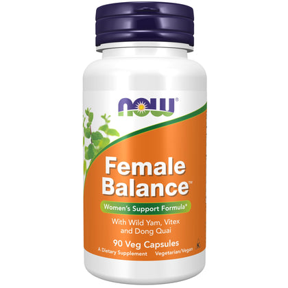NOW Supplements, Female Balance with Wild Yam, Vitex, Dong Quai, GLA, Vitamin B-6 and Folate, 90 Capsules