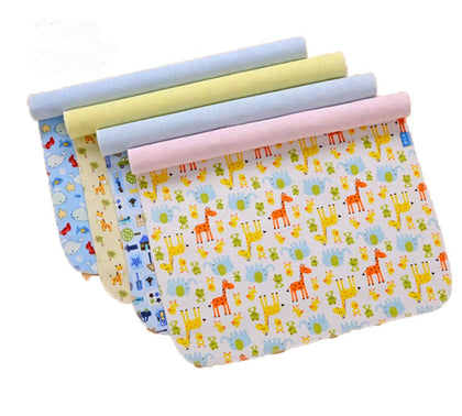 Monvecle 4pcs Pack Baby Infant Waterproof Cotton Changing Pads Washable Resuable Diapers Liners Mats (4pcs Pack-18