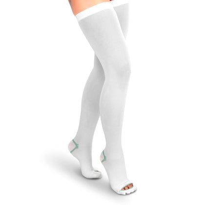 Compression Stockings Thigh High, Unisex Ted Hose Socks, 15-20 mmHg Moderate Level (l)